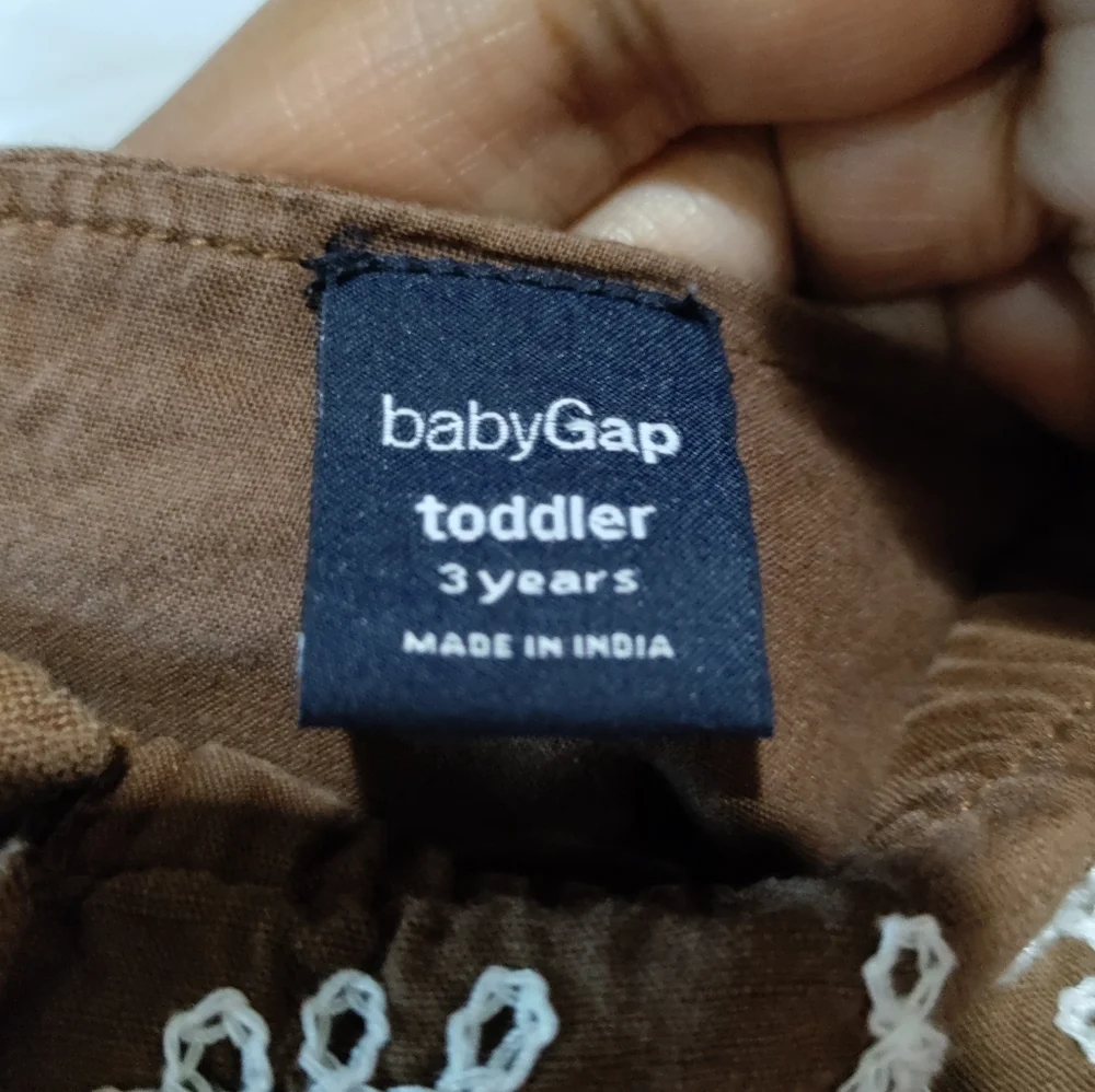 Baby Gap brown embroidered tank dress size 3 yrs.